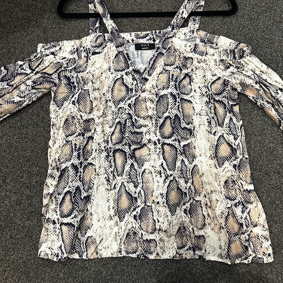 Animal print off shoulder halter top - Picture 1 of 2